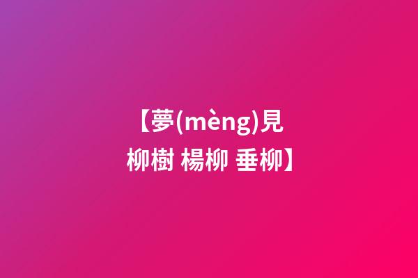 【夢(mèng)見柳樹 楊柳 垂柳】